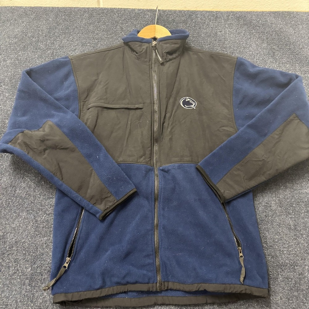 Penn State Nittany Lions Softshell Jacket Mens Small Blue Weatherproof Fleece